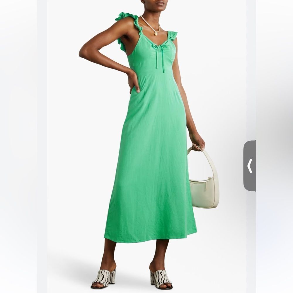 RIXO Cecile ruffled woven midi dress size XS